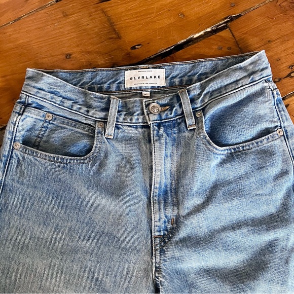 SLVRLAKE Grace Twisted Seam High Rise Wide Leg Jeans Women’s Size 27 - Picture 3 of 16